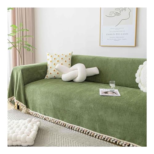 Housse de canapé antidérapante haut de gamme vert émeraude 180cm