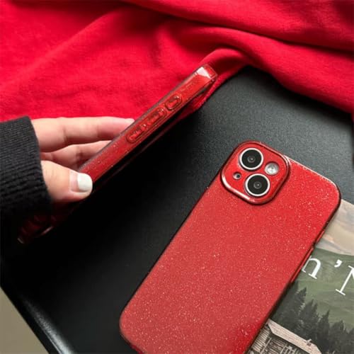 Coque souple iPhone 12 rouge paillettes anti rayures et prise en main - 5