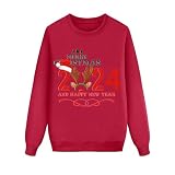 OIUHJN Traje familiar a juego, manga larga, estampado bonito, sudadera con capucha, sudadera con capucha para papá, suéter de Navidad, niños, rojo, XXL