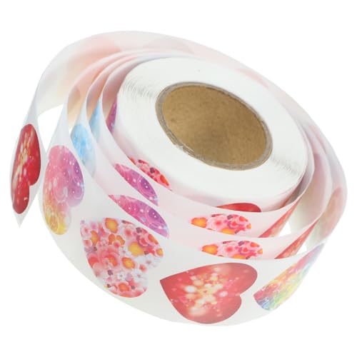 FUNOMOCYA Etiquetas Adhesivas con Forma de Corazón Autoadhesivas para Sellar Sobres y Decorar Libros Material Escolar y Manualidades Adhesivo Duradero Diseño Delicado para Bricolaje y