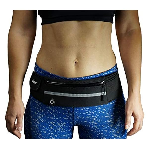 dimok Löparbälte, vattentålig, midjeväska för vandring, fitness, löpning, justerbar ficka för alla typer av iPhone, Android, Windows-telefoner, Svart, Taille unique