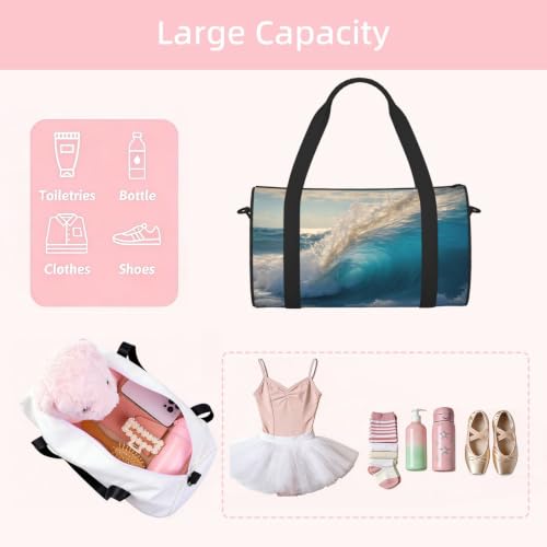 Bolsa deportiva unisex espaciosa y cómoda con estampado original de olas de mar 5
