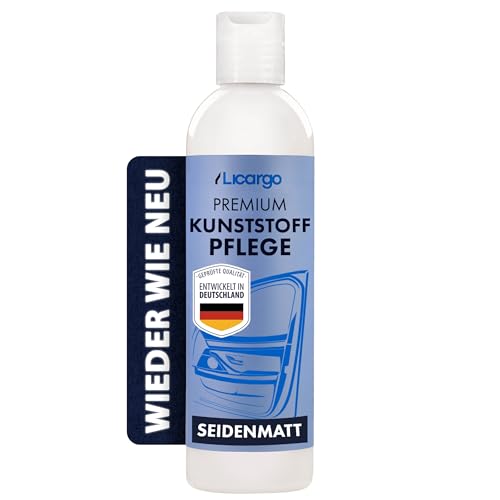 LICARGO Kunststoffpflege Auto 250ml - Farbauffrischung & Tiefenpflege für Kunststoffteile innen & außen, UV-Schutz Kunststoffreiniger gegen Verblassen, Cockpitpflege & Kunststoff Auffrischer