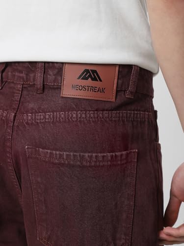 Image of Neostreak Men's Loose Baggy Fit Washed Cargo Jeans with 6 Pockets Non-Stretchable