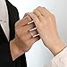 Meissa Couple Rings 925 Sterling Silver Couple Bands for Men and Women Diamond Handmade Rings Open Back Size Adjustable (4.3mm Width)