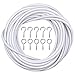 10m Blanc Cable Rideaux, Fil de Rideau Corde Suspendue, Câbles de Rideau avec 20 paires Crochets et Yeux œillets pour Tringles à Rideaux et Suspension de Photos