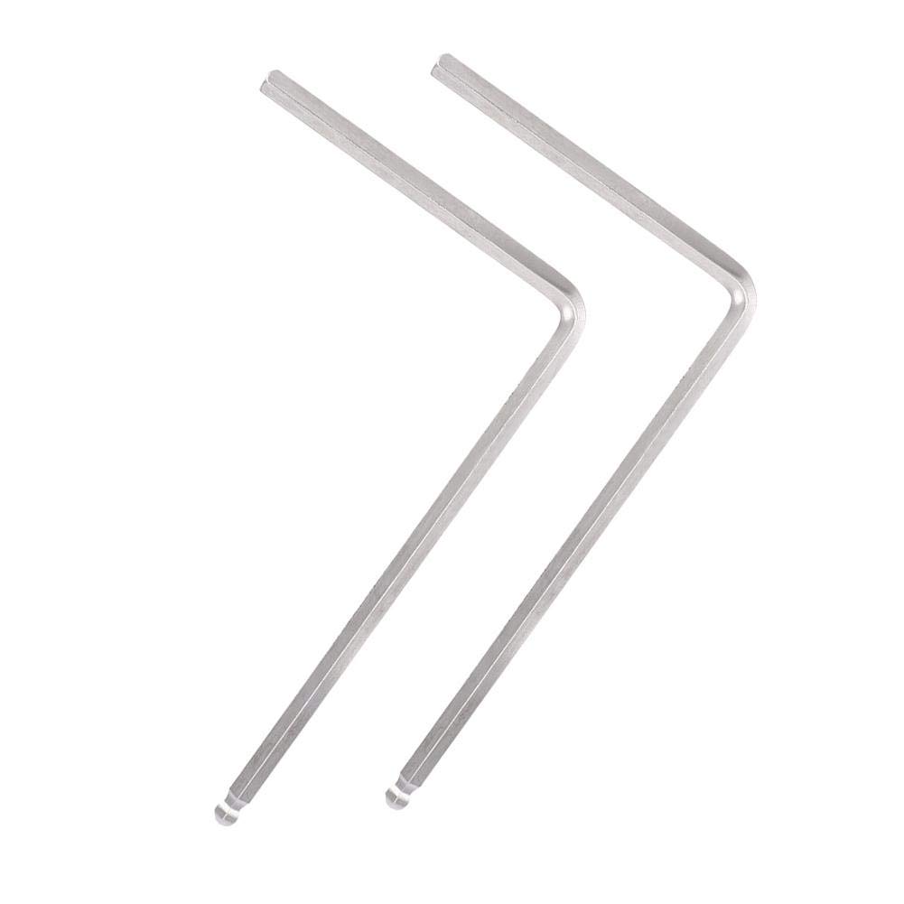 Dilwe Klucz do gitary, 2 szt. metalowy klucz narzędzie 4 mm / 5 mm końcówka kulowa do gitary akustycznej (5 mm - srebrna)