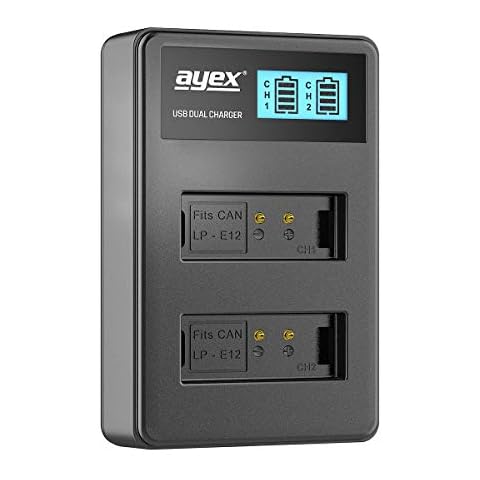 ayex USB Dual Charger for Canon LP-E12 Cover