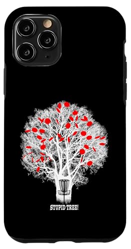 Funny Disc Golf Stupid Tree �A���e�B�[�N�� �t���X�r�[ �S���t �z���C�g �X�}�z�P�[�X iPhone 11 Pro �p
