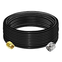 TUOLNK SMA auf N Typ Kabel RG58 32.8ft (10M) Low Loss Hochfrequenz WLAN Antennen Verlängerungskabel Schwarz SMA Stecker auf N Stecker Koaxialkabel 50 Ohm für 3G 4G LTE Antennen Wireless Netzwerk – Ansicht 1
