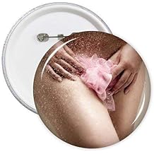 Bath Flower Naked Butt Sexy Girl Gal Lady Round Pins Badge Button Clothing Decoration Gift Pack of 5 - s