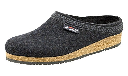 Stegmann Men's Wool Felt Clog with Cork Sole,Graphite,9.5 M US