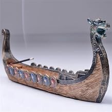Incense Burner Incense Holder Cool Viking Dragon Longboat- Retro Incense Burner Incense Holder Incense Air Freshener Incense Stick Holder Hand Carved Carving Censer Ornaments Room Design Awesome Gift