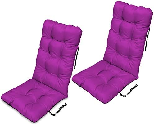 Superkissen24. Sun Lounger Cushion Seat Pad - Set of 2 Cushions 48x96 cm - Seat cover for Sunbeds, Garden Chairs, Loungers, Seatings - Outdoor/Indoor Relaxer Chair Pillow - Waterproof - Red