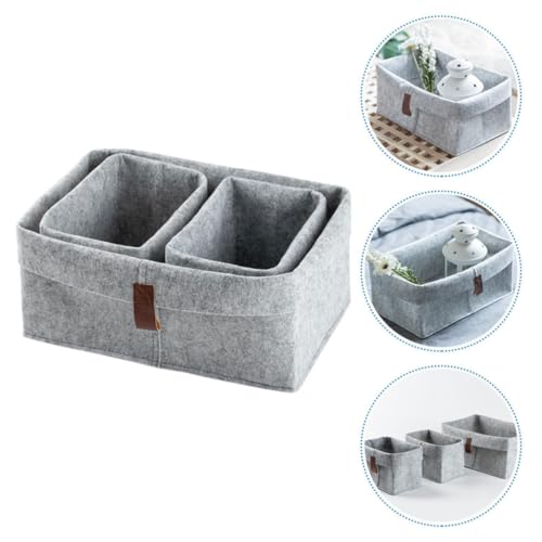 Cesta de fieltro plegable para eliminar el desorden de papeles en la oficina 6