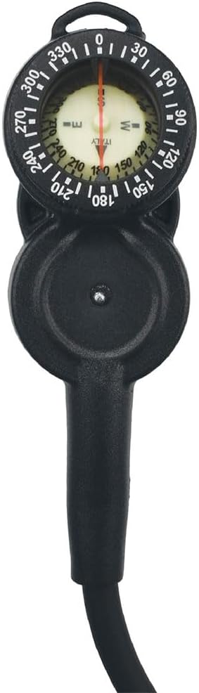 SEAC Unisex's Console 3 Pressure, Depth Gauge and Compass for Scuba Diving, Scale 0-70 mt and 0-400 bar, Black, Standard