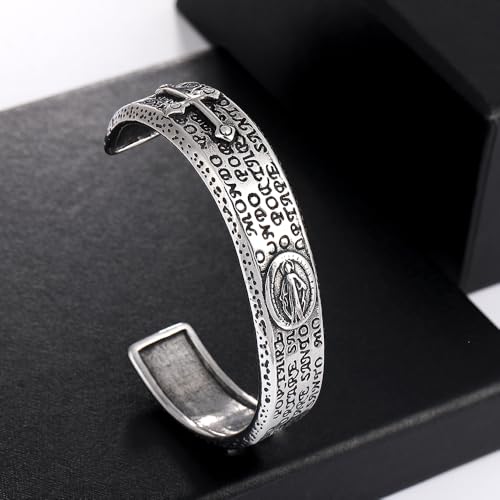 Virgin Mary Cross Bracelet - Virgin of Guadalupe Scriptures Stainless Steel Bangle - Religious Catholic Gifts2