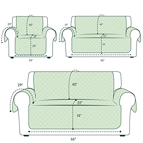 Chun Yi Reversible Sofa Cover Quilted Slipcover Set For Sofa Towel, Furniture Protector With Elastic Strap For Living Room Machine Washable Couch Cover Sets(Chair+Loveseat+Sofa, Turquoise) #TOP3
