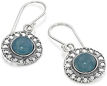 Stera Jewelry 925 Sterling Silver Choice of Color Gemstone Earrings with Graceful Filigree Hearts