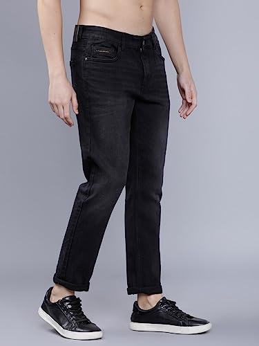Image of The Indian Garage Co Men Slim Fit Solid Mid-Rise Jeans