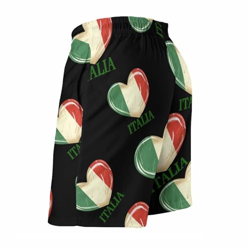 Italia Flag Italy Italian Heart Vintage Men's Swim Trunks Lightweight Bathing Suit Board Shorts Hawaiian Beach Swimwear3