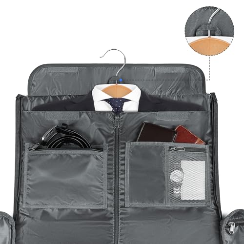 Convertible Garment Bag with Shoulder Strap, Carry on Duffel Bag Waterproof Garment for Men Women - 2 in 1 Hanging Suitcase Suit Travel Bags with Shoe Pocket3