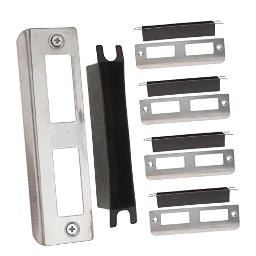 LALAFINA 5Pcs Door Strike Plates for Reinforcement Stainless Steel Door Hole Cover Plates for Front Door Deadbolt and Door Lock Security Enhancer