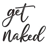 KOYILTD Get Naked Sign Words on Bathroom Walls Farmhouse Signs Get Naked Bathroom Sign for Indoor Outdoor Living Room Bedroom Perfect for Housewarming or Wedding Gifts (Soft)
