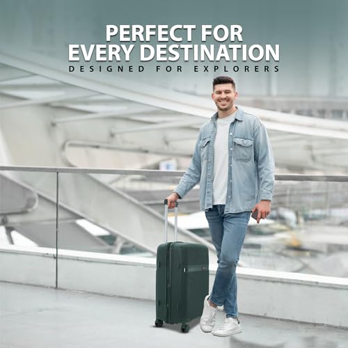 Image of Fly Luggage Trolley bag | Durable Polypropylene Hard Shell | Polypropylene, Lightweight Large Expandable Hardshell, 8 Disc Wheels, TSA Type Lock