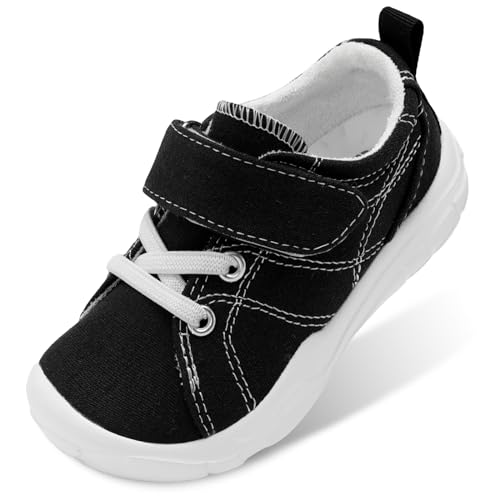 BARERUN Non-Slip Lightweight Toddler Sneakers - Boy & Girl Shoes - Tennis Shoes - Black Toddler Size...