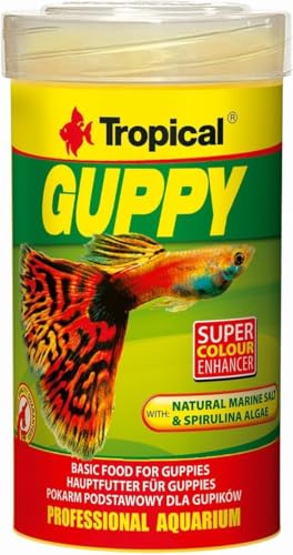 Guppy 100ml / 20g - Nourriture de Base pour guppys et Autres Poissons vivipares