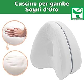 Totò Piccinni CUSCINO PER GINOCCHIA e GAMBE x dormire Ortopedico in Memory Foam SOGNI D'ORO