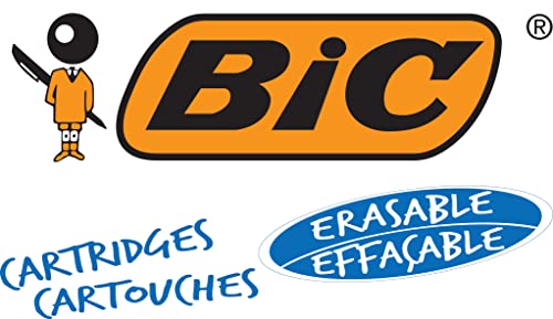 Bic 888751 uniwersalne wkłady atramentowe, krótkie, niebieskie, 24 sztuki w opakowaniu typu blister