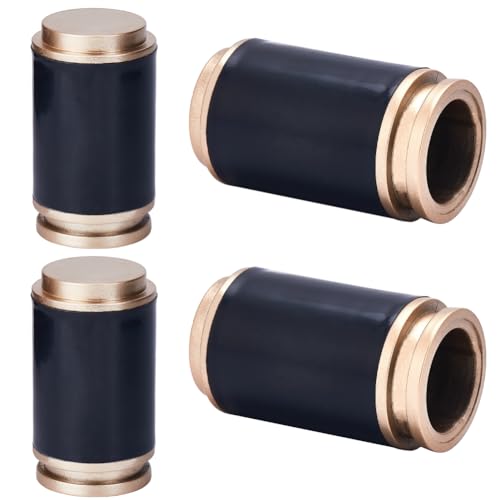 GORGECRAFT 4PCS Column Curtain Rod Covers Ends Black Plastic Curtain Finials Ends Caps Pole Finials 29x28mm Inner Diameter Curtain Heads for Home Office Curtain Roman Rod Decor(74x41.5mm)