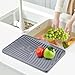 TIKNIK Silicone Dish Drying Mat for Kitchen Counter, Dish Drying Pad, Non-Slip Drain Pad with Built-in Drain, Heat Resistant Stone Drying Mat(16