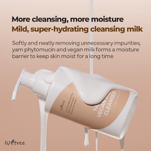 IsNtree Yam Root Vegan Milk Cleanser 220 ml, 7,43 fl.oz | Reiniger mit reichhaltiger und cremiger Textur und schützt die Hautbarriere