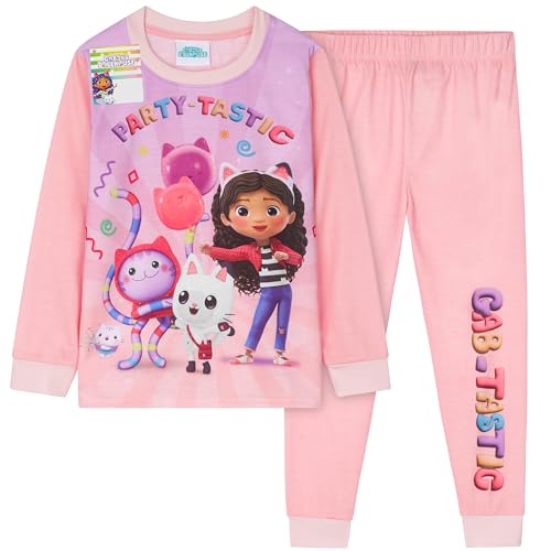Gabbys Dollhouse Schlafanzug Mädchen Lang, Pyjama Kinder & Kleinkinder, Warm Schlafanzug Set, Geschenke für Mädchen (2-3 Jahre, Rosa)