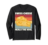 El queso suizo cura el alma, divertidos amantes de la comida con queso retro Manga Larga