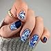 Maniology Porcelain Nail Stamping Plate | Classic Chinese Ceramic Dinnerware Design, Floral Patterns, Elegant DIY Manicure - Reusable, Rectangular, Stainless Steel Nail Art Template