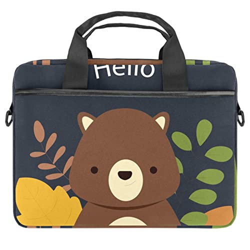 Sac ordinateur portable 14 pouces Hello Autumn Bear idéal pour le bureau et l'université