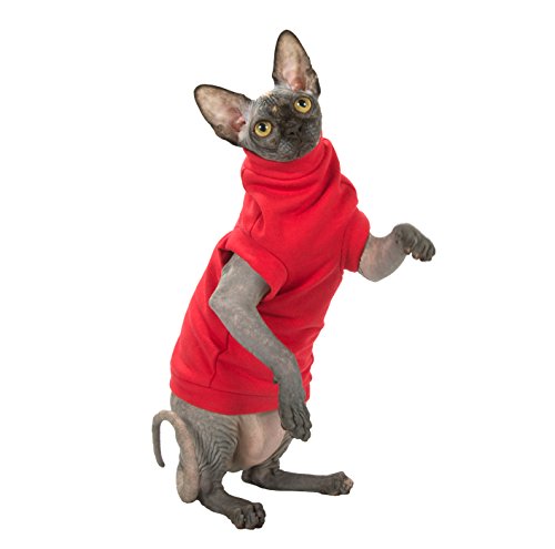 Kotomoda Col roulé Chaud Maxi pour Chat l'hiver en Rouge (S)