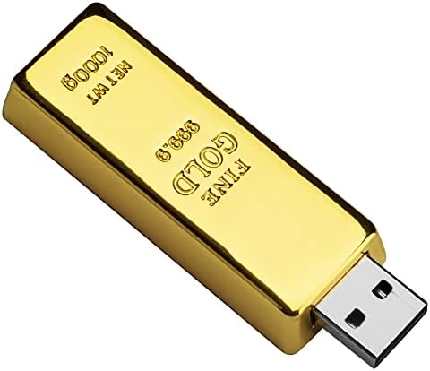 32GB USB Flash Drive Gold Bar-Shaped, BorlterClamp Funny Memory Stick Novelty USB Drive Thumb Drive