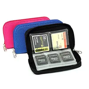 Mixtecc 3-Pack Memory Card Case-Carrying Case Suitable For Micro Sd,Mini Sd And 4X Cf,Card Holder Bag Wallet For Media Storage Organization(Black+Blue+Pink)