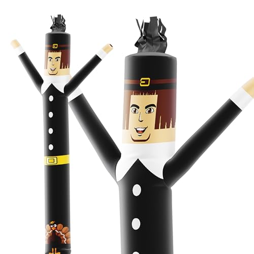 LookOurWay Air Dancers Inflatable Tube Man Attachment - 10 Feet Tall Wacky Waving Inflatable Dancing Tube Guy (Blower Not Included) - Thanksgiving Theme - Pilgrim