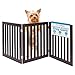 Internet's Best Traditional Pet Gate | 3 Panel | 24 Inch Step Over Fence | Free Standing Folding Z Shape Indoor Doorway Hall Stairs Dog Puppy Gate | Fully Assembled | Espresso | MDF