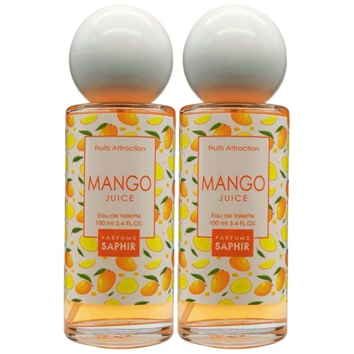 2x EDT Fruits Attraction MANGO JUICE, Intenso Aroma Fruttato Che Persiste Sulla Pelle Grazie All'Elevato Contenuto Di Oli Essenziali 100ml