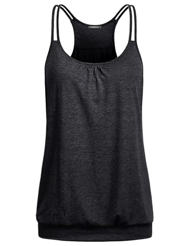 Image of Blevonh Women's Scoop Neck Spaghetti Strap Racerback Workout Cami Tank Tops