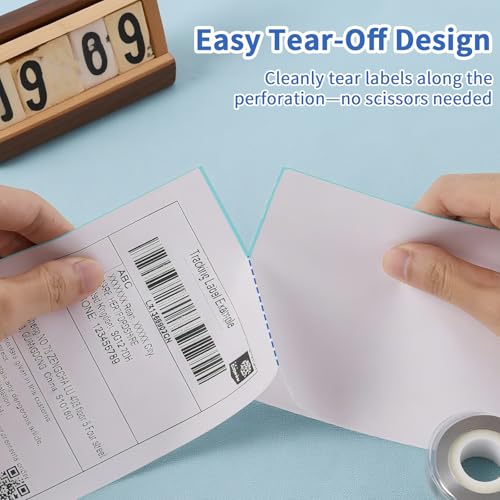 4x6 Thermal Labels (450 Pages per roll) 4x6 Direct Thermal Labels with Perforations，Permanent Adhesive Shipping Labels，Designed for Thermal Printer, White. — view 4