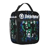 Bolsa de Almuerzo aislada Tokio Hotel Rock Bolsa térmica Reutilizable de música de Alta Capacidad Lonchera Bolsa de Almacenamiento de Alimentos de Picnic Universitario
