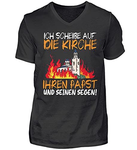 T-shirt allemand Ich scheiße auf die Kirche col V homme noir